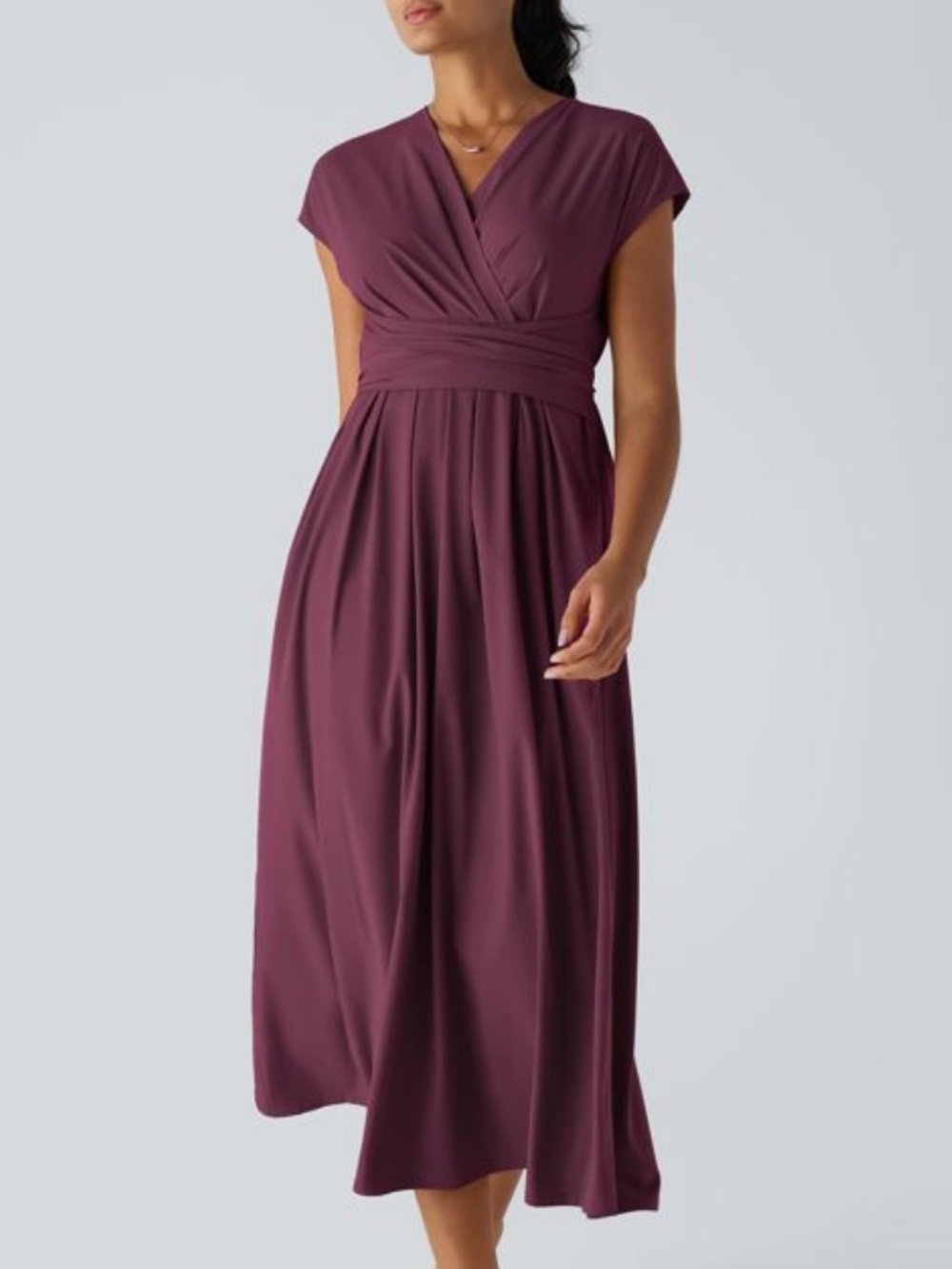 NEW Halara Breezful V neck short sleeve pocket tie back dress